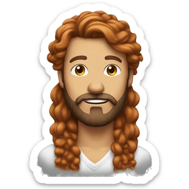 cheveux chatain et barbe rousse sticker