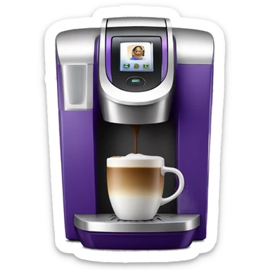 Realistic purple keurig coffee machine sticker