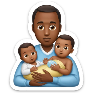Sean “Diddy” Combs with baby oil and a very small infant sticker