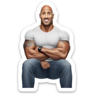 Dwayne the rock Johnson with adidas sticker