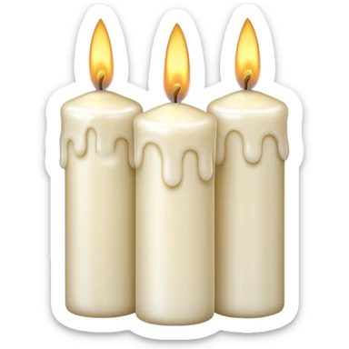 group of three white candles sticker