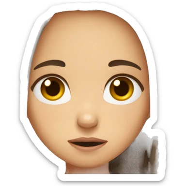 Girl begging please brown hair sad sticker