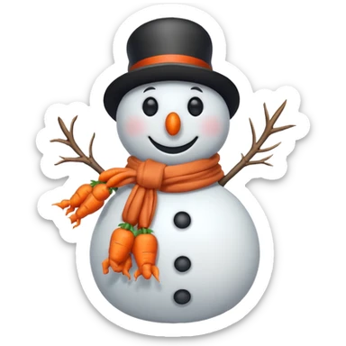snowman with scarf sticker