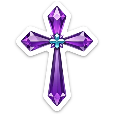 Gothic purple diamond cross sticker