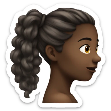 girl profile hair flying sticker