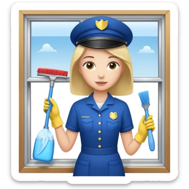 Window Cleaner woman  sticker