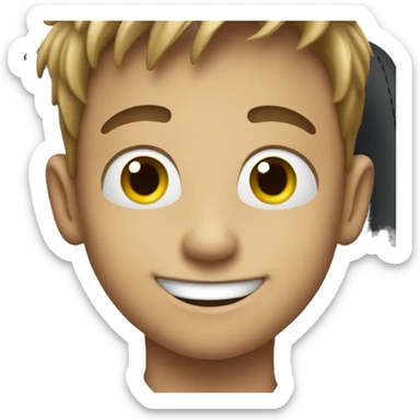 smiling boy in car sticker