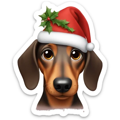 Christmas Dachshund sticker