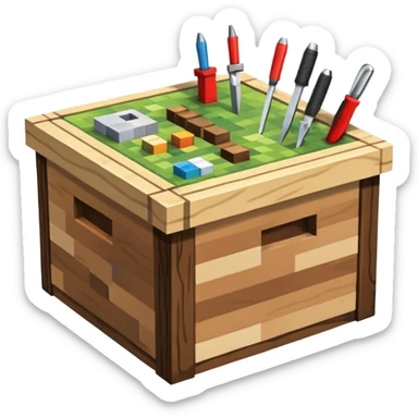 crafting table with tools like a minecraft style cube crafting table 100% like a minecraft table crafting sticker