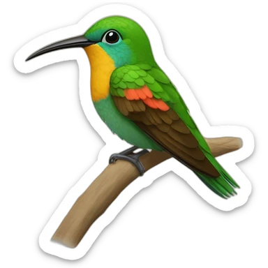 Colibrí en su nido durmiendo  sticker