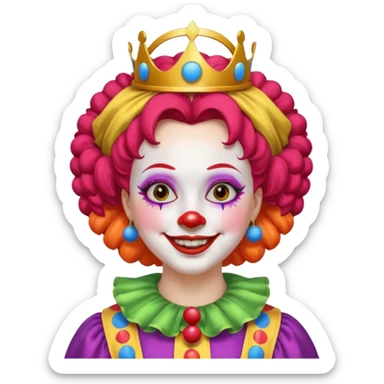 female clown with saint's halo sticker