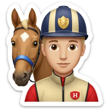 horse jockey man face sticker