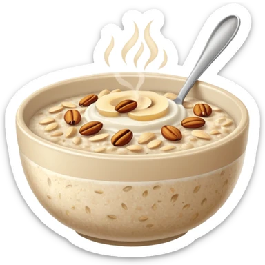 oatmeal porridge bowl, sticker