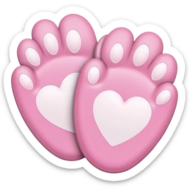 two puppy paws with a white heart on the pad sticker