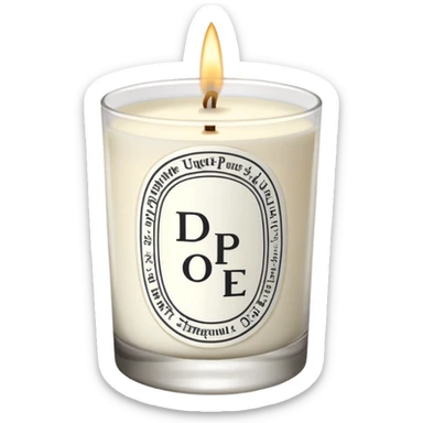one white diptique candle with label sticker