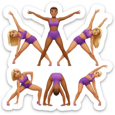 Female back arching booty twerk behind back Man Man Man sex emoji sticker