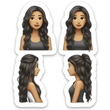 long-hair-women sticker