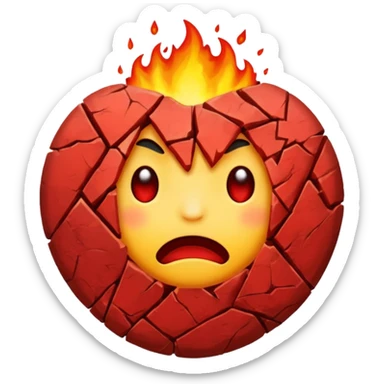 rock with fever emoji sticker