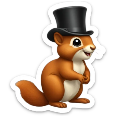 Squirrel in top hat sticker