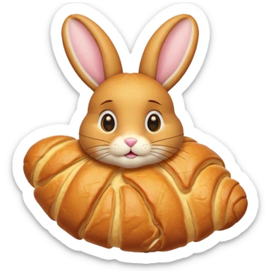 bunny croissant sticker
