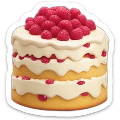cream and raspberry cake sticker