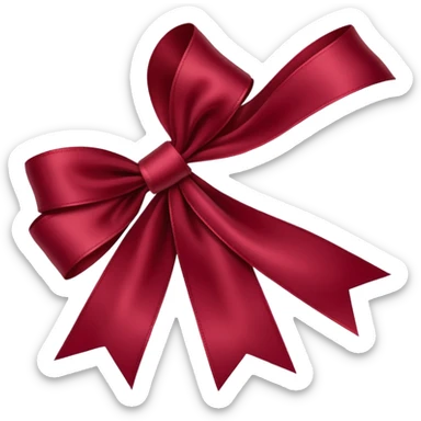 burgundy red ribbon sticker