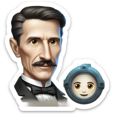 Nikola Tesla with a yammakh sticker