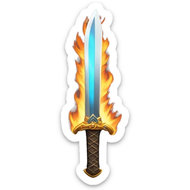 sword with fire on tip  sticker