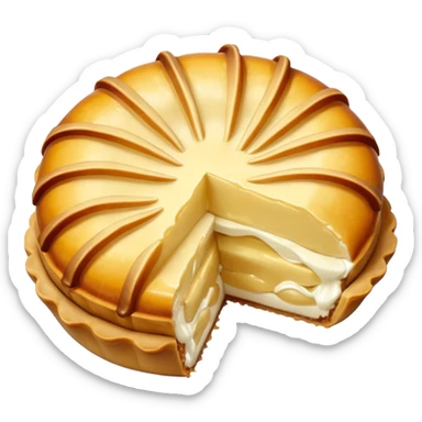Half-shell shaped baked desert sticker