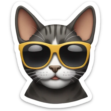 Cat with sunglasses sticker