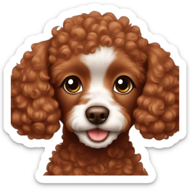 red brown toy poodle girl sticker