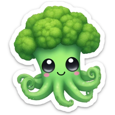 Kawaii broccoli octopus sticker