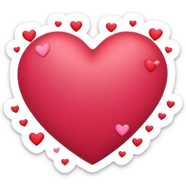 Heart with little hearts surrounding sticker