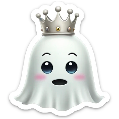 cute ghost wit a crown sticker