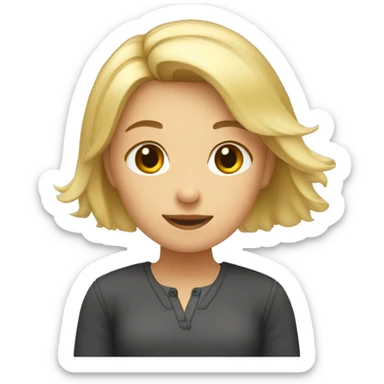 menina  rubia escribiendo sticker