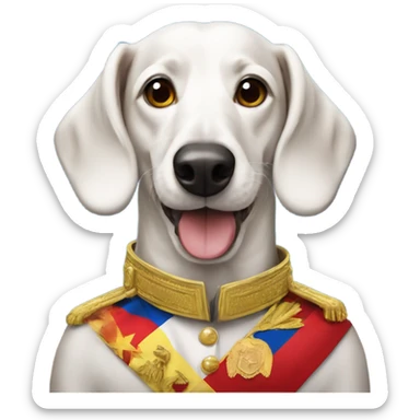 White Dachshund as president of Venezuela  sticker
