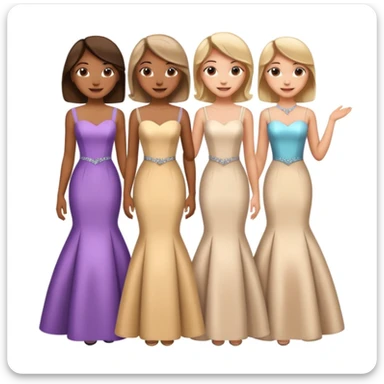 girls in a prom sticker