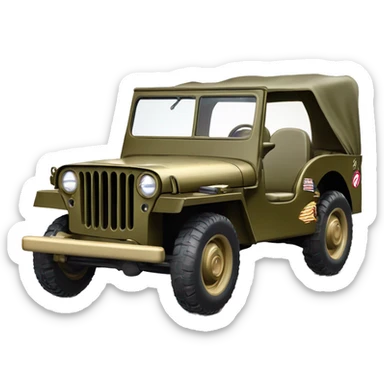  Barbie Diana Prince and Wonder woman’s 1945 Willys army jeep  sticker