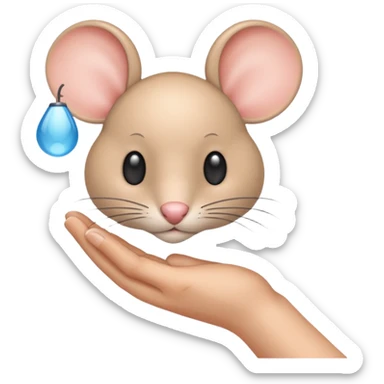 the hand using the mouse sticker