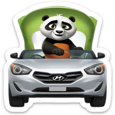 Kung Fu Panda in a Hyundai car sticker