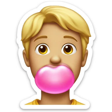 Default apple emoji blowing bubble gum sticker