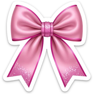 pink sparkling bow sticker
