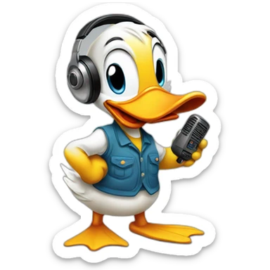 Donald the Duck doing radio sticker