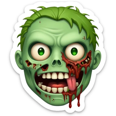 Me faça um emoji de zumbi com a boca rasgada sticker