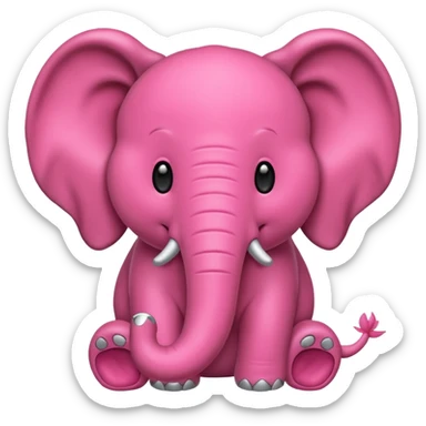 crear un emoji de un elefante rosadito sticker