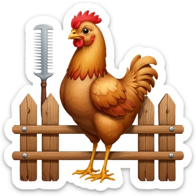 tavuk agicin üstünde otruyor sticker