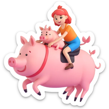 A shrimp riding a pig sticker