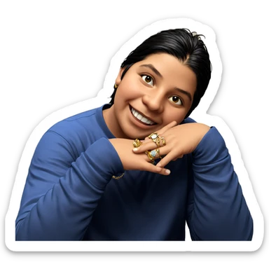 smiling boy with jewelry indoors sticker