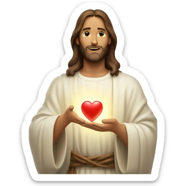 Jesus holding a heart  sticker