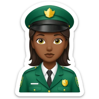 woman Security guard green dress sticker